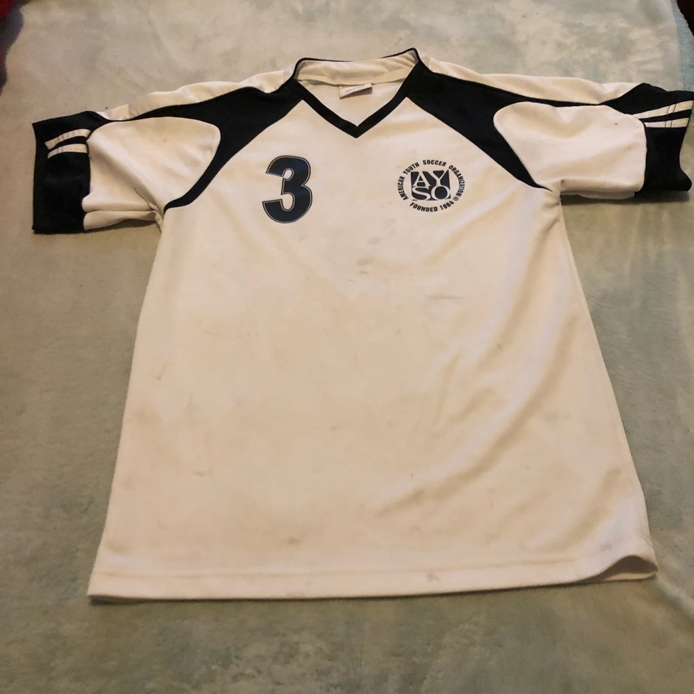 Black and white soccor shirt